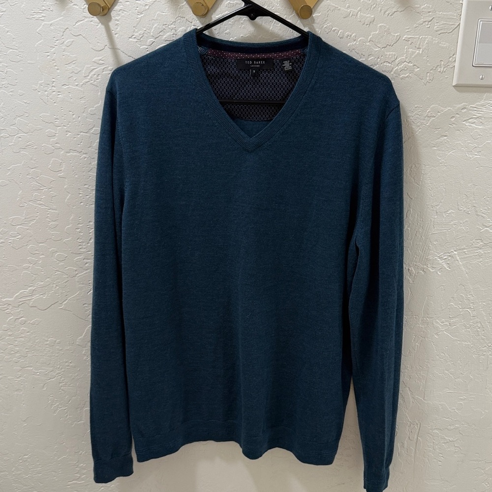 Ted Baker Blue V-Neck Sweater